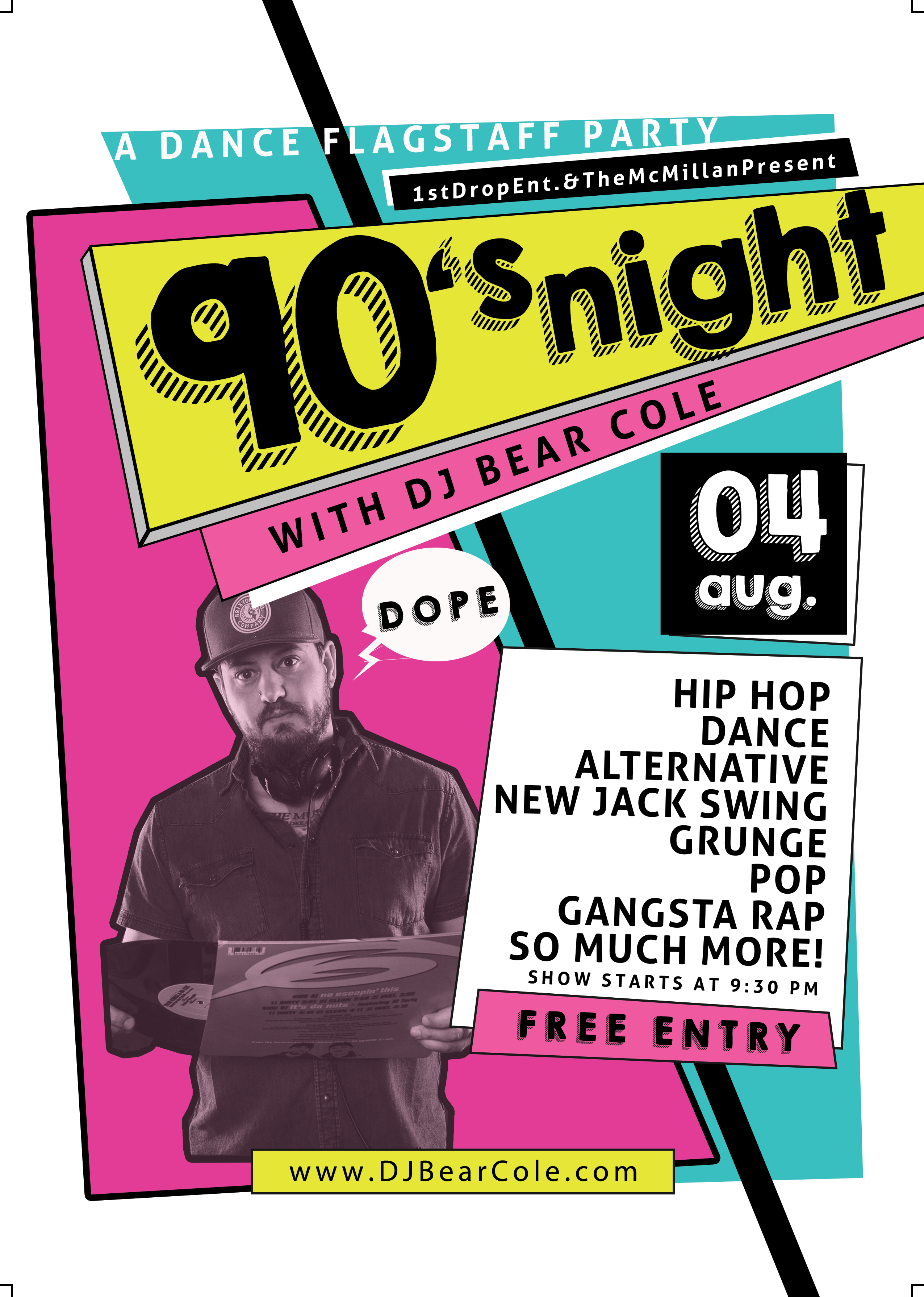90s Night with DJ Bear Cole flyer