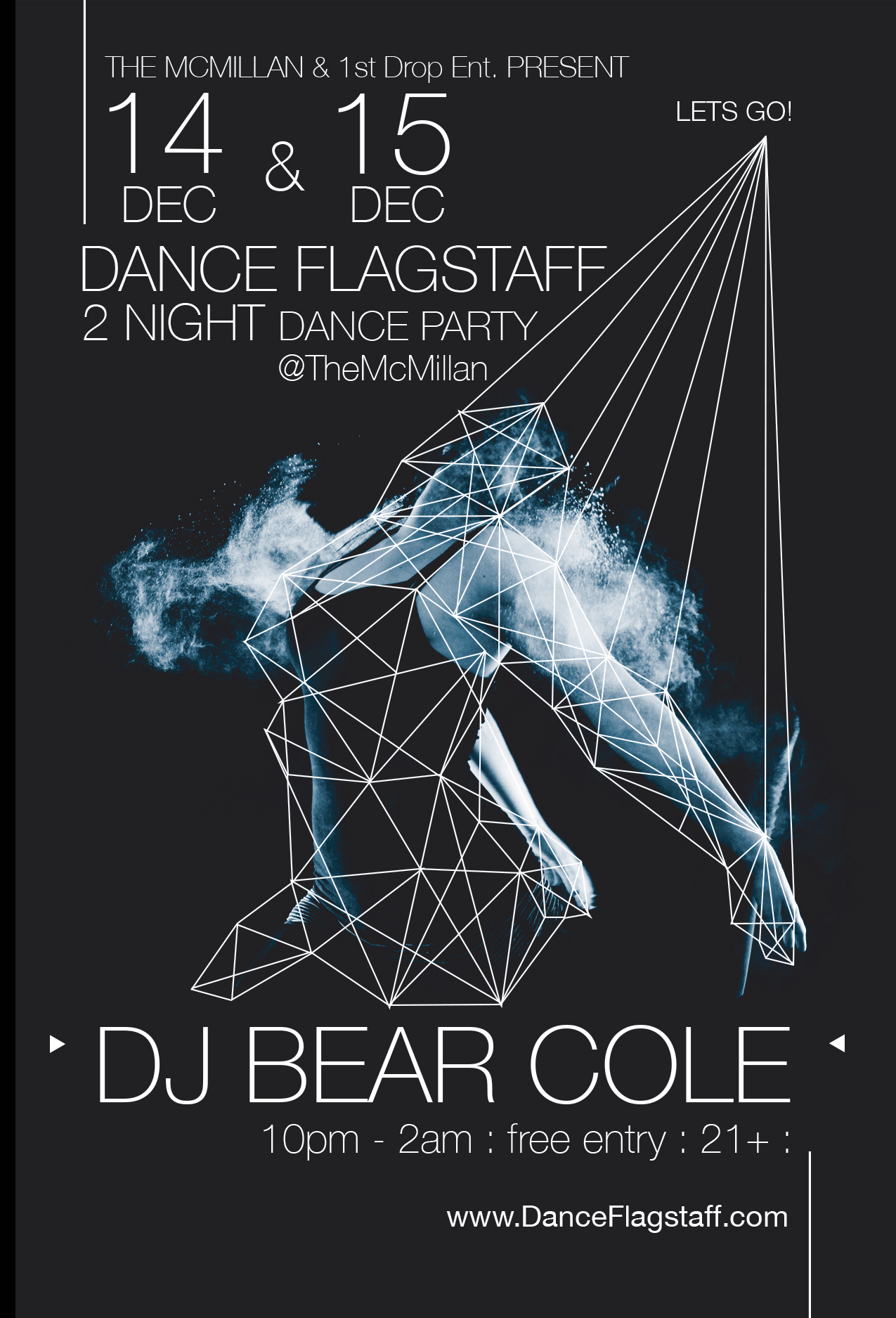 Dance Flagstaff two night dance party flyer