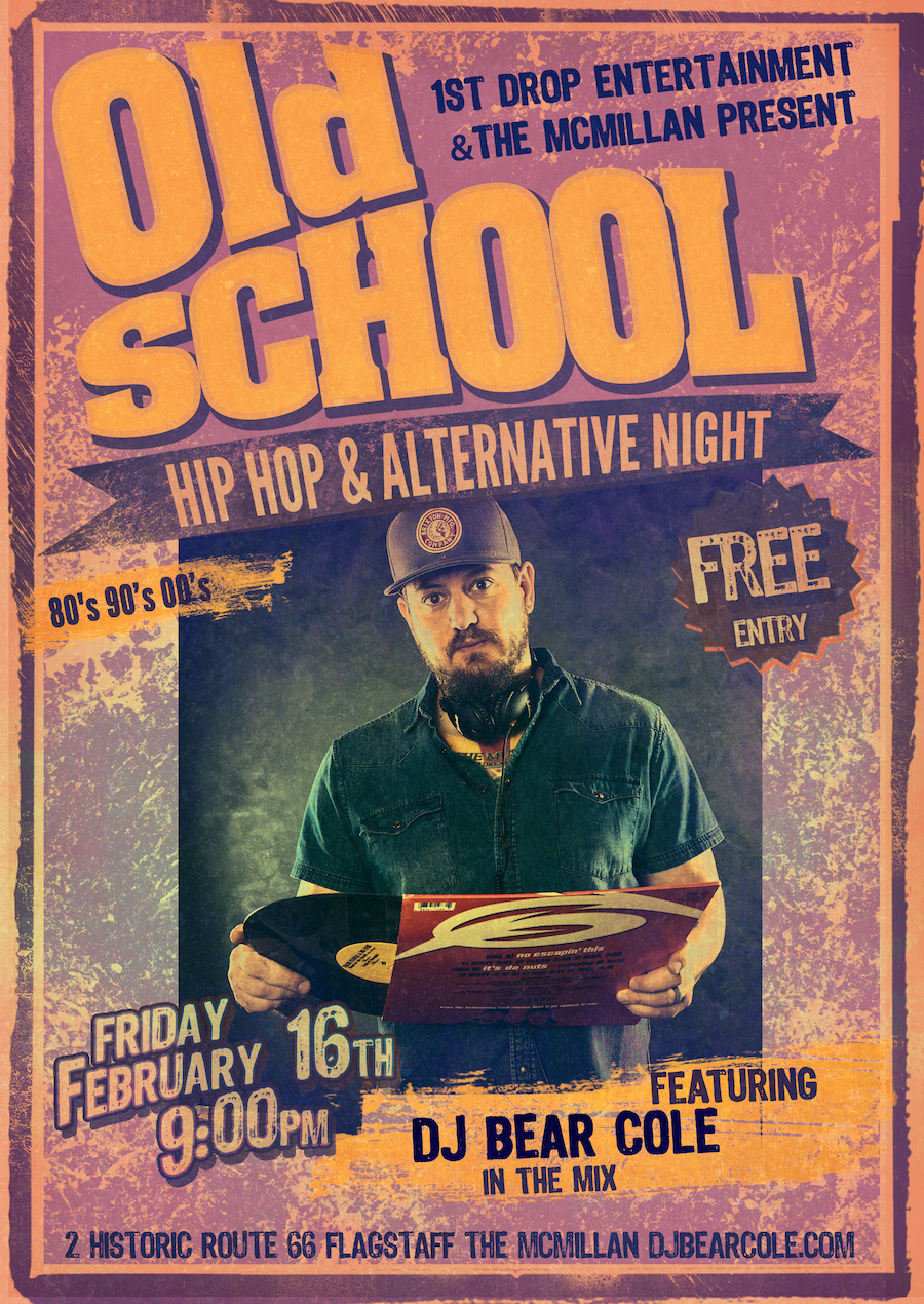 Old School Hip Hop and Alternative Night flyer