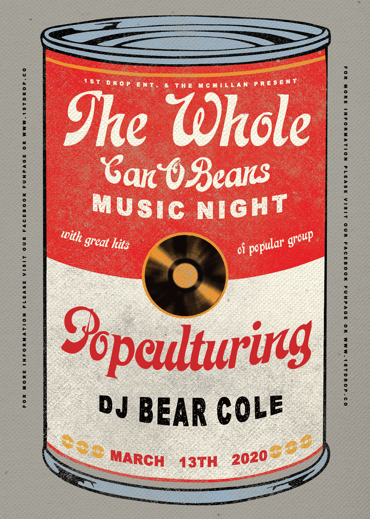 The Whole Can of Beans music night flyer